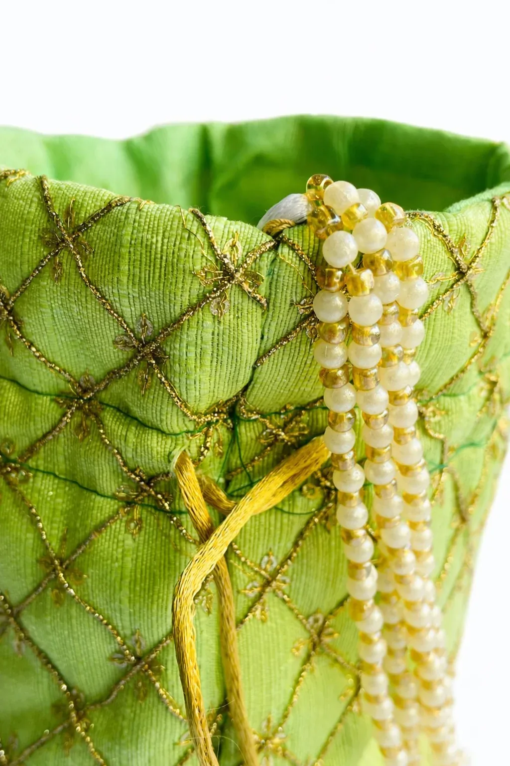 Handcrafted Embroidered Potli Bag with Pearl Handle for Women | Wedding & Festive Potli Purse · 8