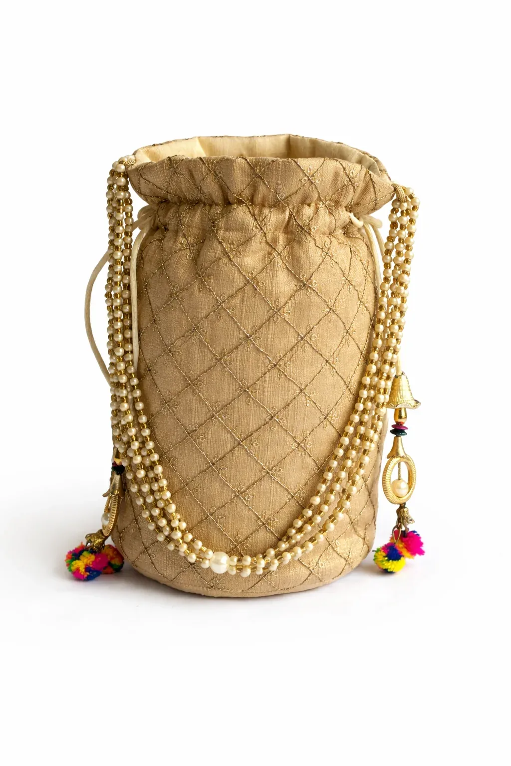 Handcrafted Embroidered Potli Bag with Pearl Handle for Women | Wedding & Festive Potli Purse · 10