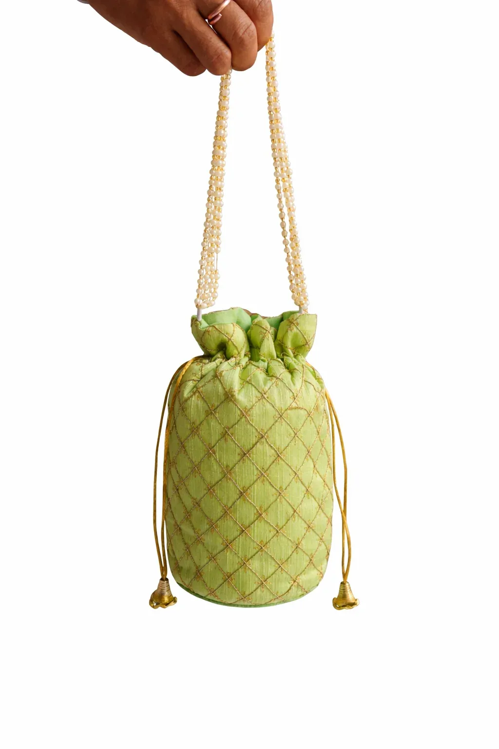Handcrafted Embroidered Potli Bag with Pearl Handle for Women | Wedding & Festive Potli Purse · 9