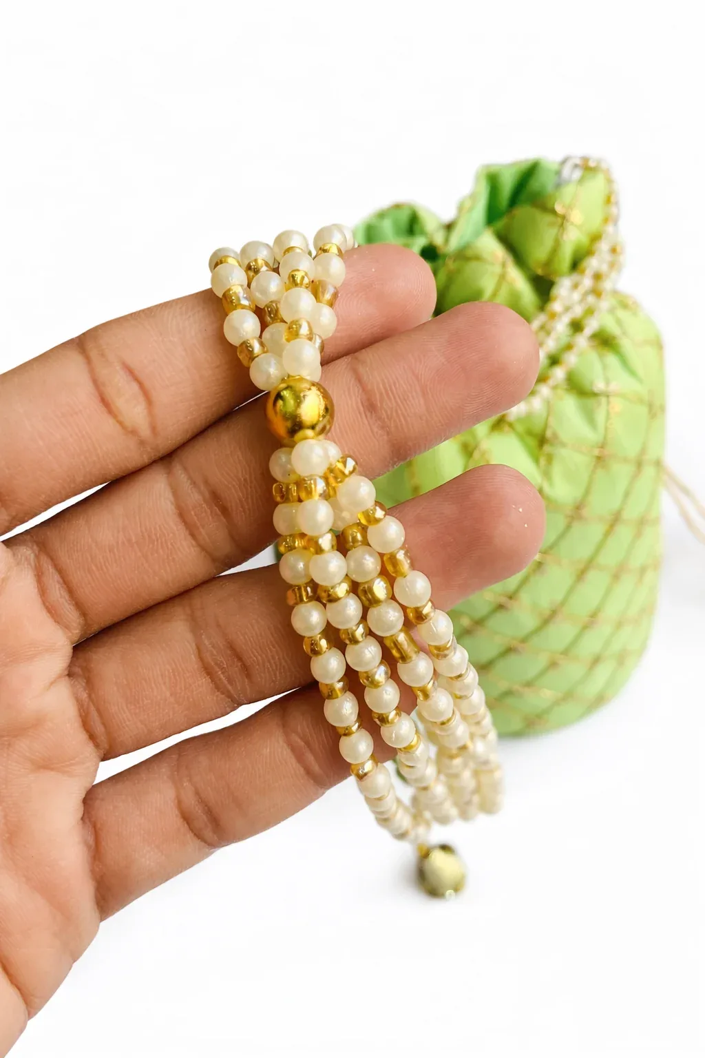 Handcrafted Embroidered Potli Bag with Pearl Handle for Women | Wedding & Festive Potli Purse · 7