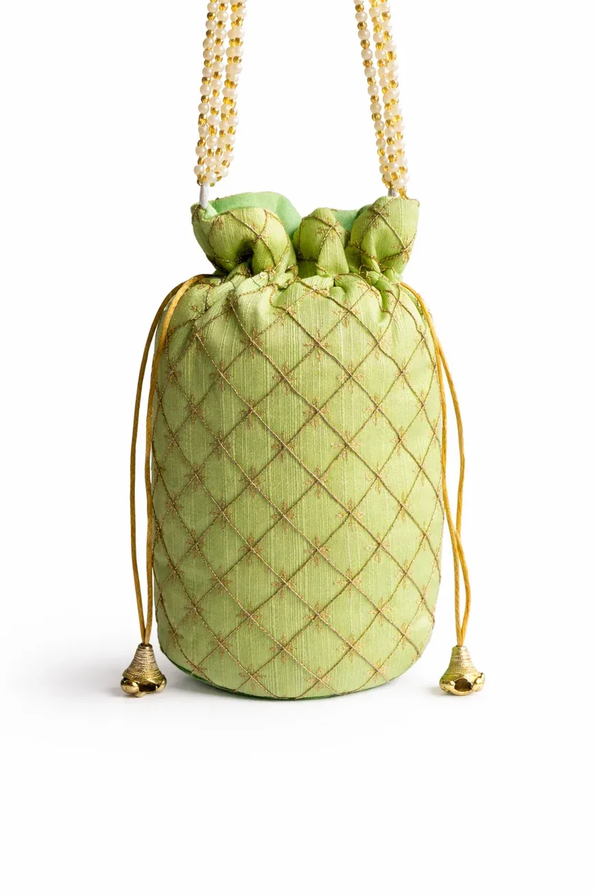 Handcrafted Embroidered Potli Bag with Pearl Handle for Women | Wedding & Festive Potli Purse · 12