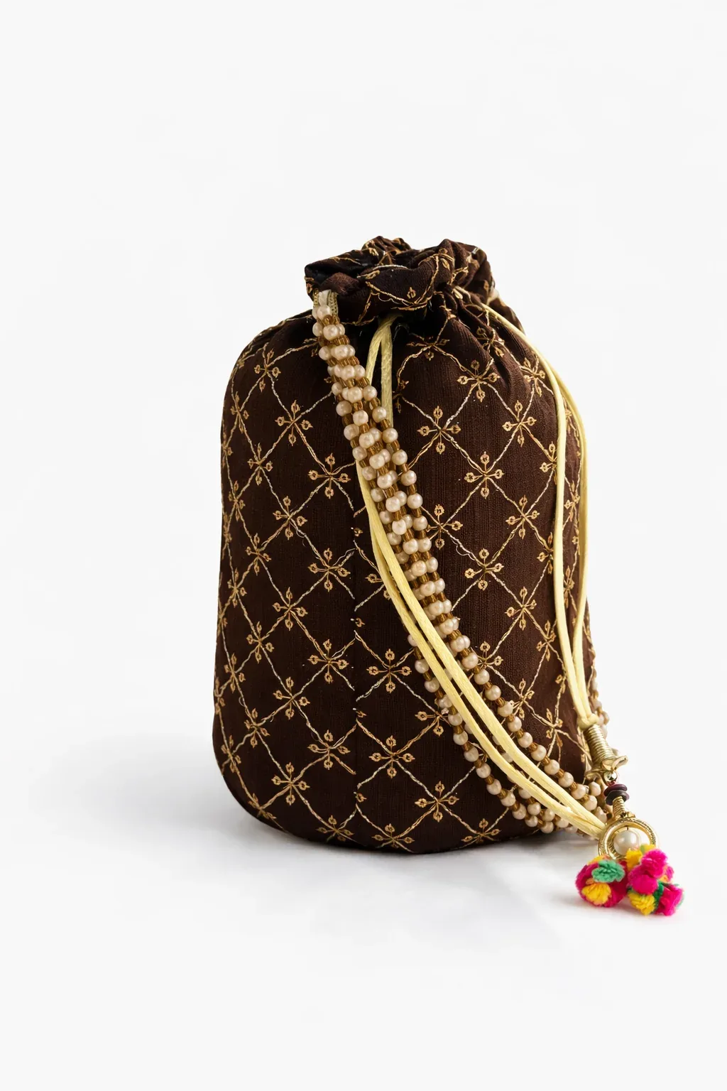 Handcrafted Embroidered Potli Bag with Pearl Handle for Women | Wedding & Festive Potli Purse · 11