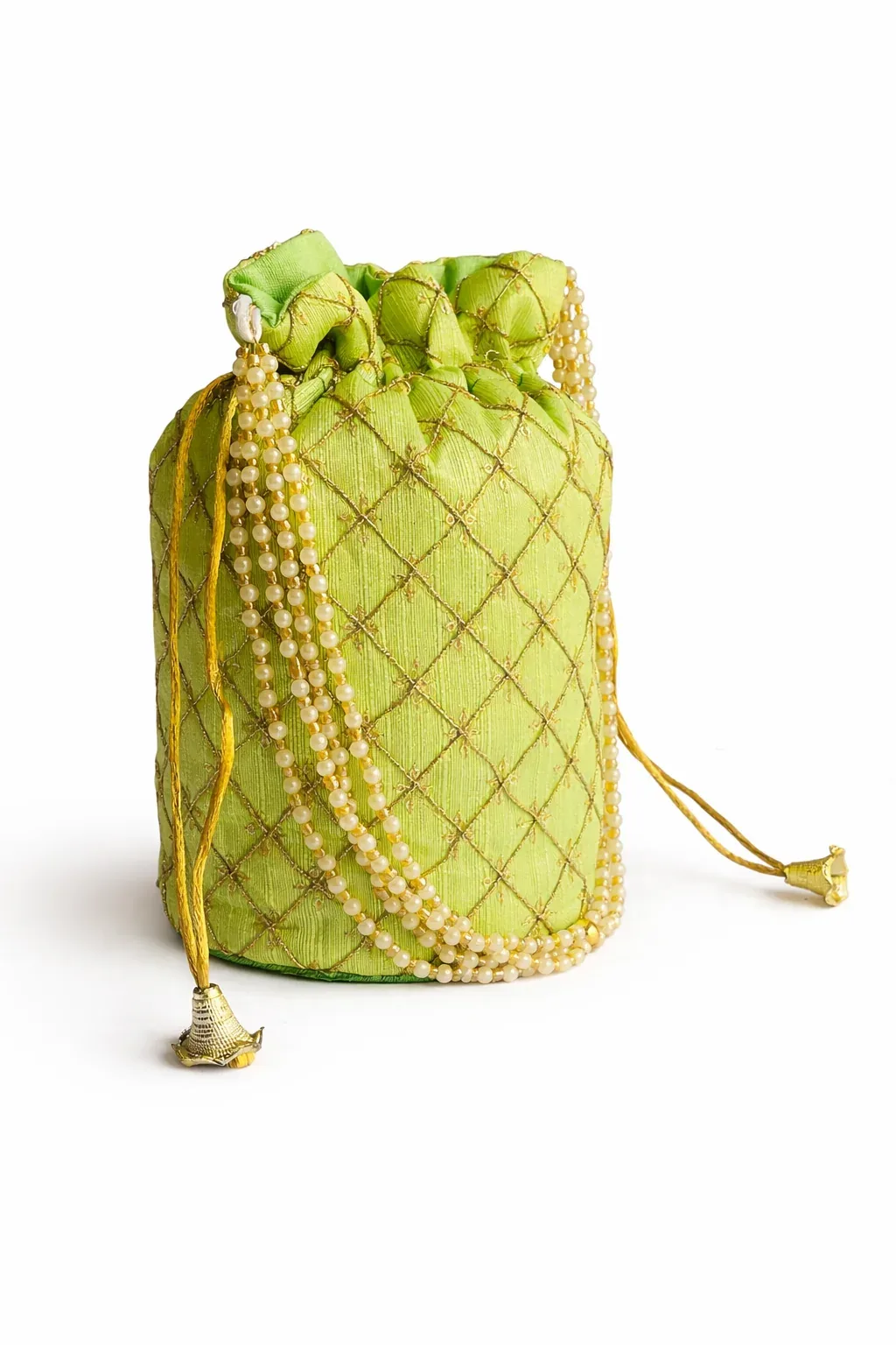 Handcrafted Embroidered Potli Bag with Pearl Handle for Women | Wedding & Festive Potli Purse · 6